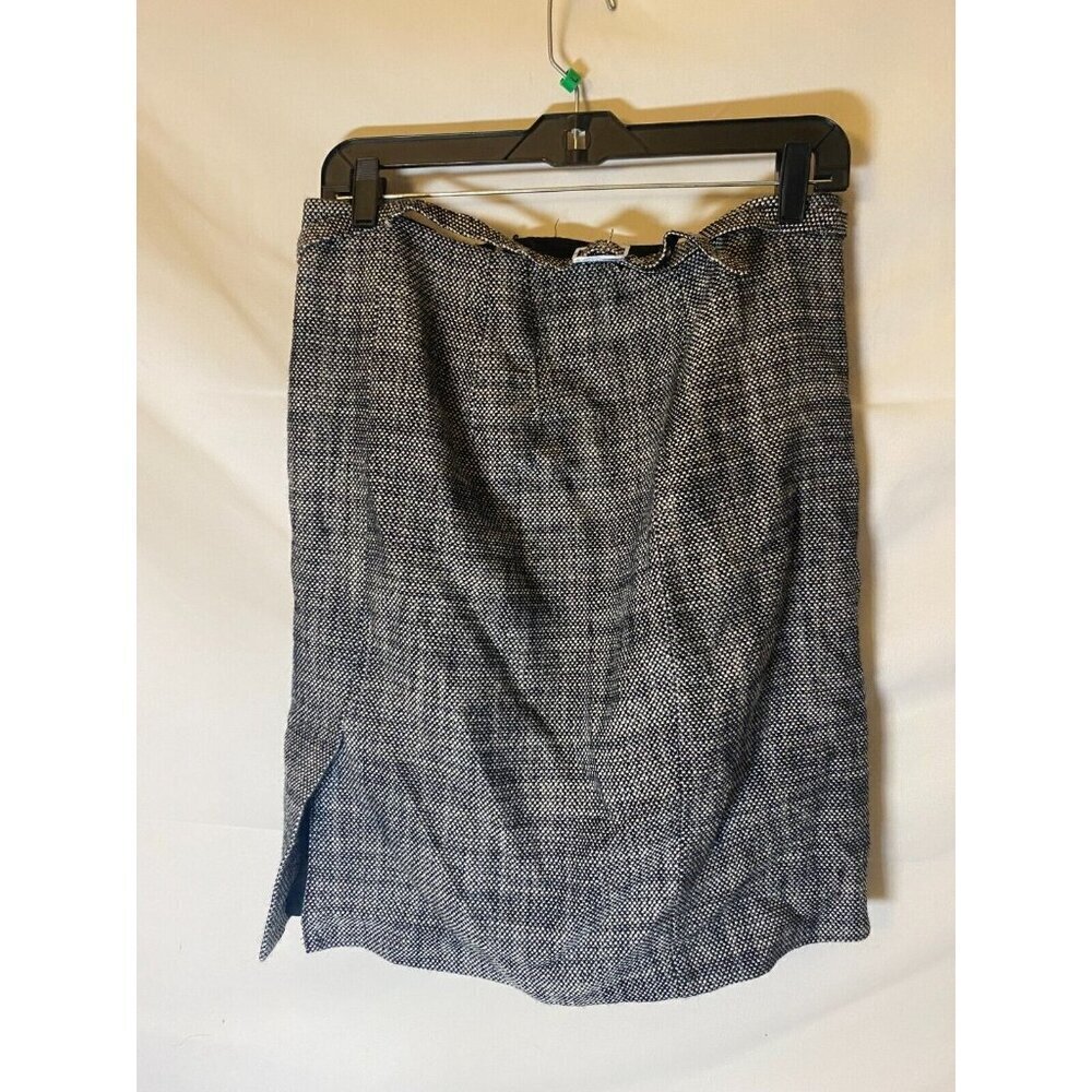 Glam Luxe Scandi Women’s 12 Large Professional Belted Skirt Tweed Office Capsule